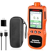 ZYKYCX Portable Ammonia Gas Detector, 0-200 PPM Rechargeable Ammonia Gas Monitor, Digital Air Qua...