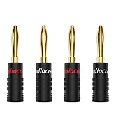Tertullus Banana Plugs 24K Gold Plated Dual Screw Locking Banana Connectors Adapter for Speaker W...