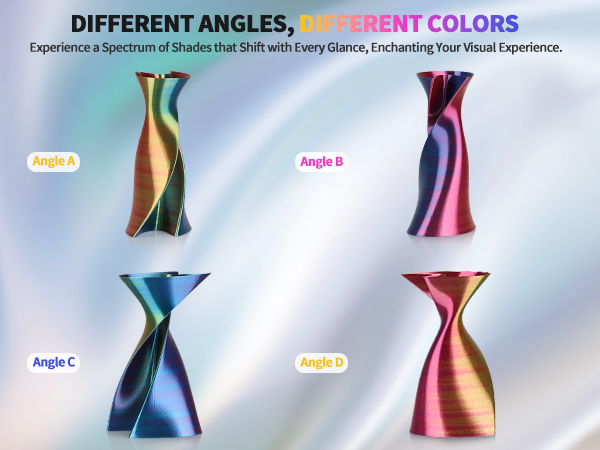 different angles, different colors, different colors, colors, colors, the spectrum of shades