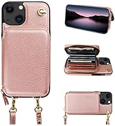 Bocasal Crossbody Wallet Case for iPhone 13, RFID Blocking Leather Purse Case with Card Holder, P...