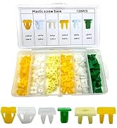 Foelony 120 PCS Grommet Screw Nuts, Nylon License Plate Screw Inserts, Car Body Bumper Screws Ins...