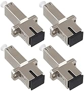4 Pcs LC to SC Adapter (Female to Female) Fiber Optic Connector Single Mode UPC Simplex Fiber Opt...