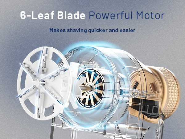 6-leaf blade and powerful motor