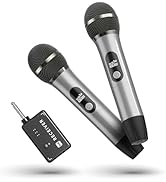 Wireless Microphones, Wireless Microphone with One-to-One Chip Connection, 40H Duration, 200 FT D...
