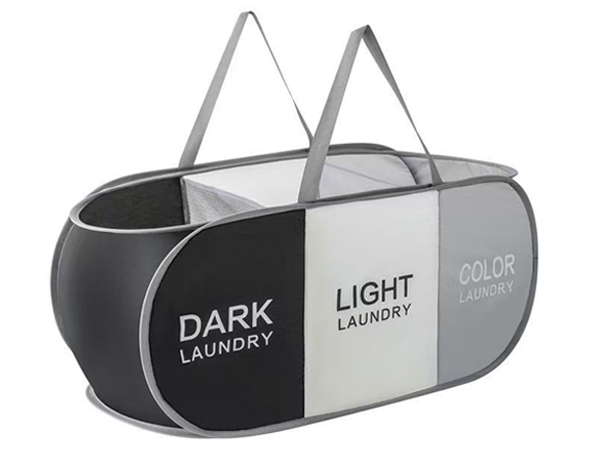 3 compartment laundry basket
