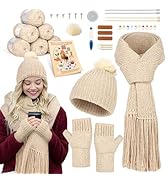 Katech Beginner Knitting Kit - Learn to Knit Kit for Adults &amp; Kids - Complete Hat, Scarf, Gloves ...
