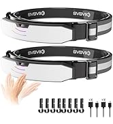 svsviio K0209*2PCS 1500 Lumen Rechargeable Headlamp with Motion Sensor-Super Bright LED Head Lamp...