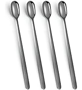 Long Handle Ice Tea Spoons, 9.1-inch Black Matte Spoon, Stainless Steel Coffee Spoon, Dessert Spo...