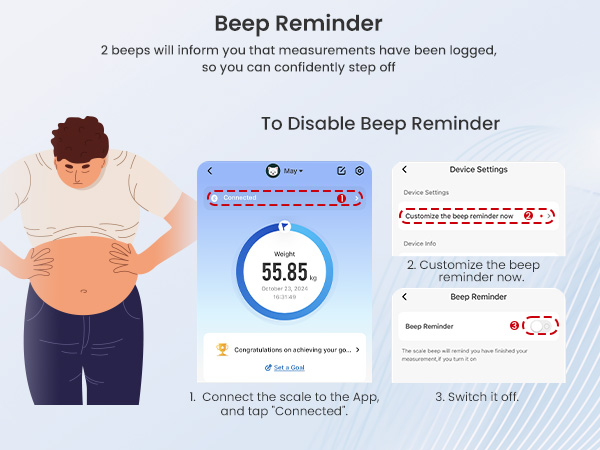 Renpho Smart Scale for Body Weight 500lb, Large Display Weight Scale, Body Fat Scale for BMI Muscle