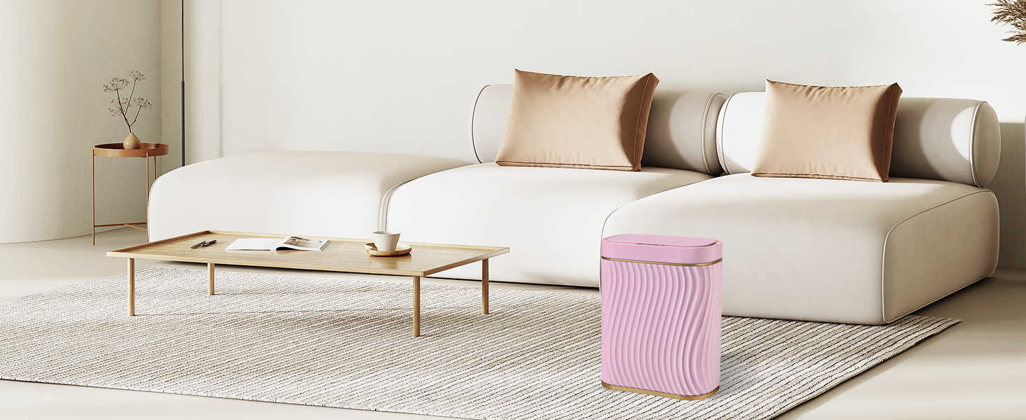 Pink Bathroom Trash can with Automatic Touchless Lid