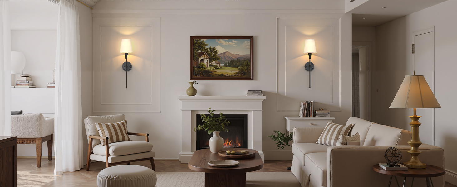 Battery Operated Wall Sconces Set of 2