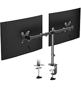 Pholiten Dual Monitor Stand, Heavy Duty Adjustable Monitor Arm Desk Mount for 2 Screens up to 32 ...