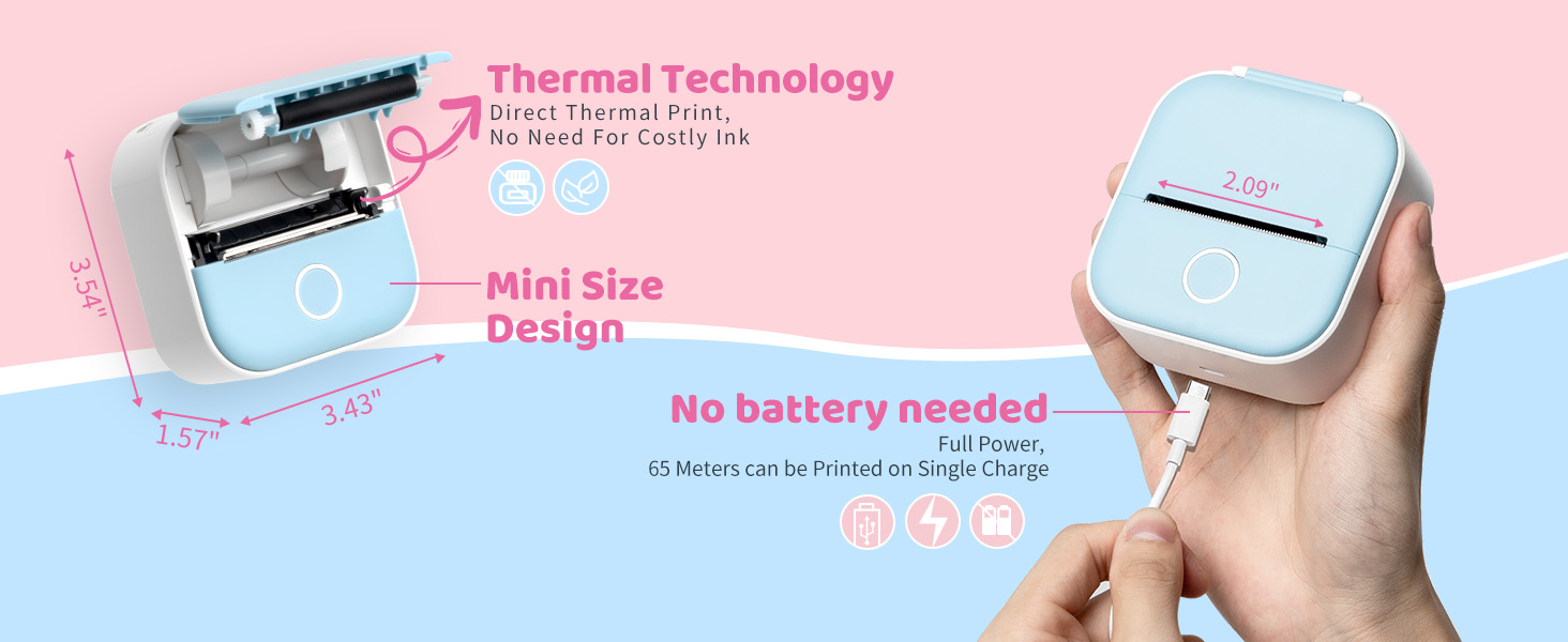 T02 Mini Sticker Printer - Wireless Sticker Maker Machine