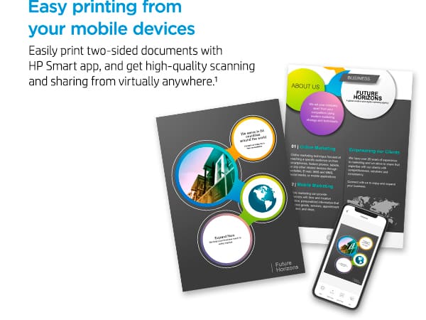 hp smart app mobile printing scanning two-sided documents
