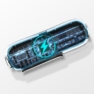 a blue electric box with a blue logo on it.