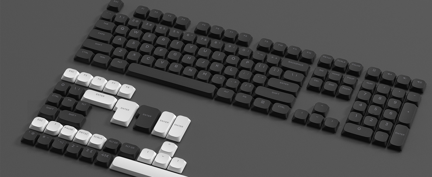 Low Profile Keycap, Shine Through Keycaps, Custom Keyboard Keycaps 75 Percent Black keycaps