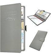 RSAquar Car Registration and Insurance Holder, Leather Car Glove Box Organizer, Cool Car Accessor...
