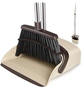 XXFLOWER Broom and Dustpan Set, Dustpans with Broom Combo for Home, Heavy Dust Broom and Dustpan ...