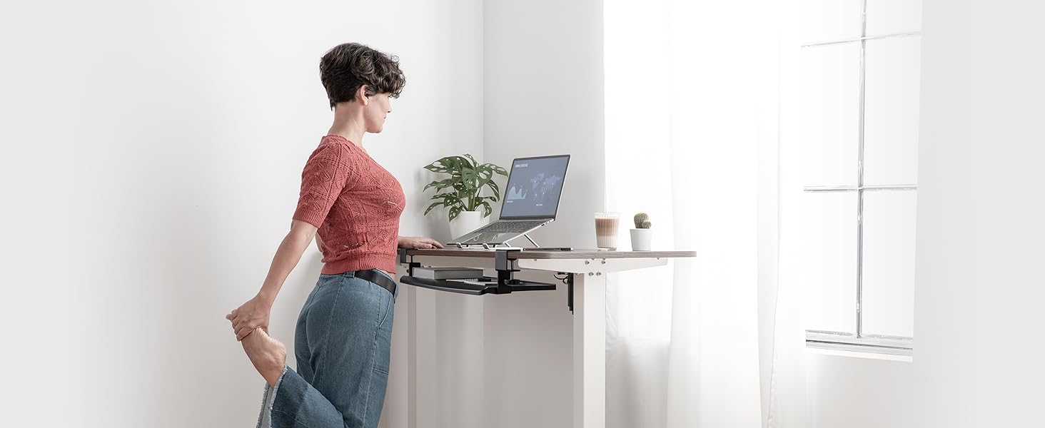 Clamp-On Retractable Adjustable Keyboard Tray