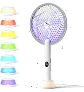 YISSVIC Electric Fly Swatter Bug Zapper Racket 4000V LED Screen Dual Modes Fly Zapper Rechargeabl...