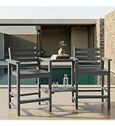 Kingdura Tall Adirondack Chairs Set of 2, Weather Resistant HDPE Bar Height Outdoor Stools with R...