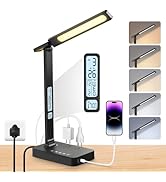 Power Strip with LED Desk Lamp: Table Lamp with Charging Station - 2 Outlets 1 USB-A Ports 1 Type...