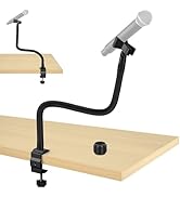 Mippko Microphone Arm Stand,50 cm Long Gooseneck Arm Heavy Duty Desktop Clamp Microphone Clip wit...