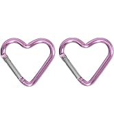 2Pcs Heart Shape Carabiner, Keychain Clips Aluminum Alloy, Light Purple for Outdoor Traveling Wal...