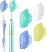 Muslish 4 Pack Silicone Toothbrush Covers with Suction Cup, Travel Tooth Brush Cover Cap Case, Fi...