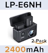 LP-E6NH Camera battery set with 2 pack 2400mAh batteries