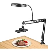 PIOENIMAGE LED Ring Light for Desk, Overhead Camera Mount with Ring Light and Phone Holder, Overh...