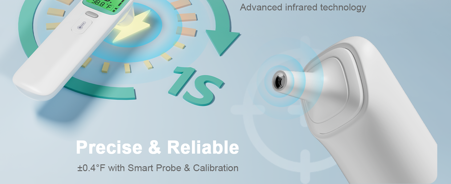 Thermometer for Kids and Adults - Baby Ear Thermometer Forehead, Infrared Digital Thermometers