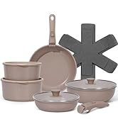 SODAY 15Pcs Pots and Pans Set Non Stick, Cookware Sets with Detachable Handle, Nonstick RV Kitche...