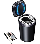 Car Ashtray with Lid Smell Proof, Smokeless Ashtray, Mini Car Trash Can, Detachable Stainless Ste...