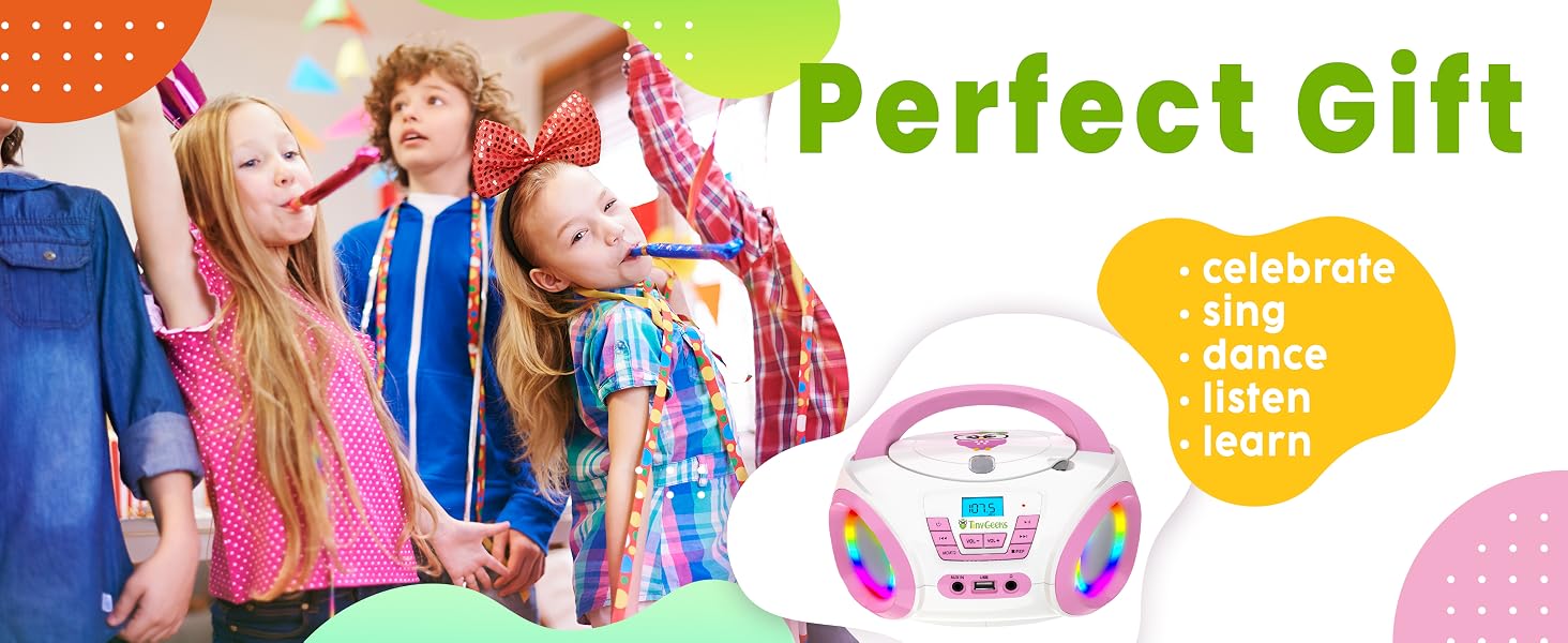 kids cds cd player radio boombox portable players home record mini speakers bluetooth small toddler