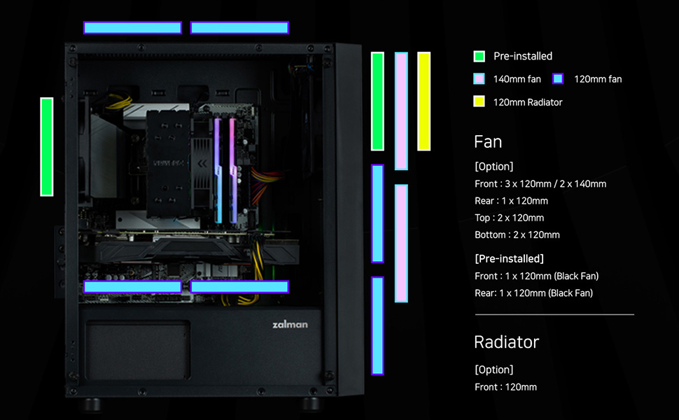 Zalman T3 Plus Mini Tower Micro ATX Mini ITX PC Case
