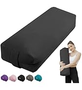 TokSay Yoga Bolster Pillow for Restorative Yoga - Meditation Pillow with Velvet Cover- Rectangula...