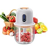 Cordless Food Processor Electric, 600ML Small Electric Food Chopper Glass Bowl for Meat Vegetable...