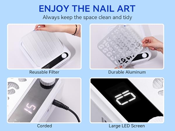 56w Nail Dust Collector 4000RPM