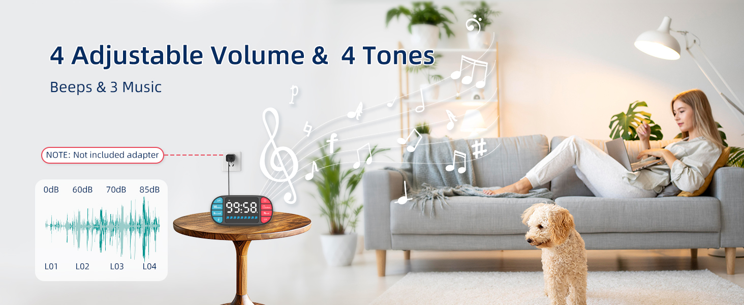 4 Adjustable Volume &amp;amp; 4 Tones