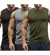 COOFANDY Men's 3 Pack Workout Tank Tops Gym Muscle Tee Bodybuilding Fitness Sleeveless T Shirts