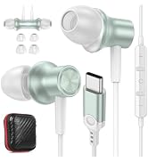 USB C Headphone for Google Pixel 9 Pro 8 7, Type C Earphone with Mic Stereo Magnet Case Corded Wi...