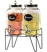 Style Setter Manchester Beverage Dispenser Set of 2 Cold Drink Dispenser w/ 3.1 Liter each