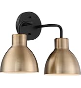 Nuvo 60/6792 Sloan 2-Light Vanity Fixture, Matte Black and Brass Finish