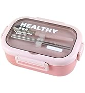 Ausenzup Stainless Steel Lunch Box, 2 Compartment Bento Box for Adults, Easy to Clean, Leak-Proof...