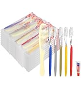 fafortune Disposable Toothbrushes with Toothpaste and Comb for Homeless Individually Wrapped-Suit...