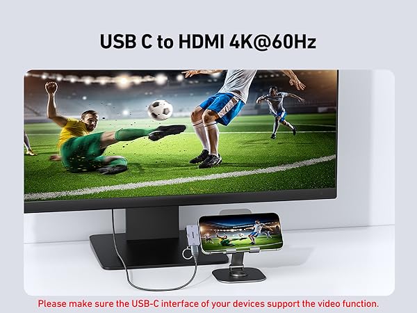 BENFEI USB C Hub 3-in-1, Super Compact, USB-C to HDMI 4K@60Hz, 10Gbps USB-A, 100W Power Delivery