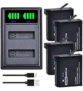PowerTrust 4-Pack AHDBT-401 AHDBT401 Battery for Gopro Hero 4 AHBBP-401 Digital Battery and AHDBT...