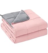 yescool Weighted Blanket for Adults (15 lbs, 60" x 80", Pink Grey) Cooling Heavy Blanket for Slee...