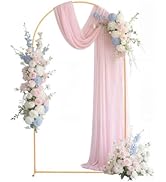 VEVOR Arch Backdrop Stand, 7.2 x 4 ft, Stable Structure, Easy Assembly, 1 Set Gold Metal Arch Bac...